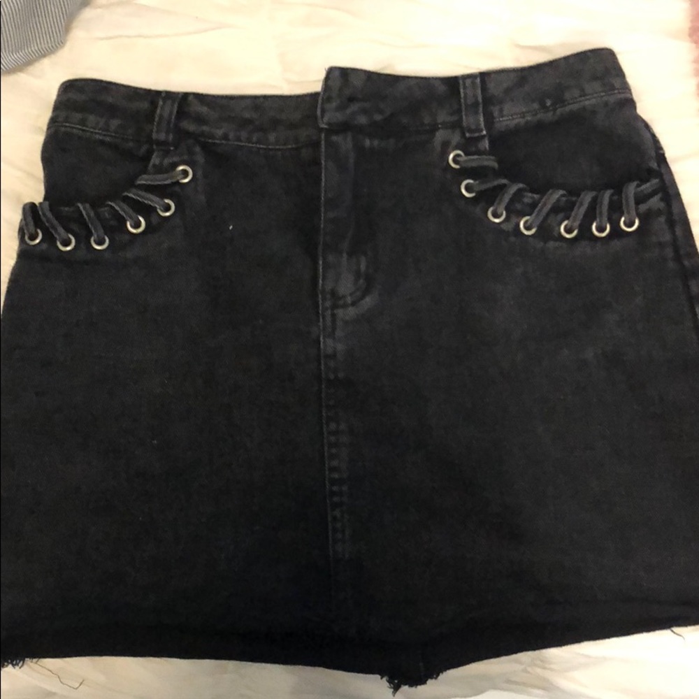 Black Jean Skirt